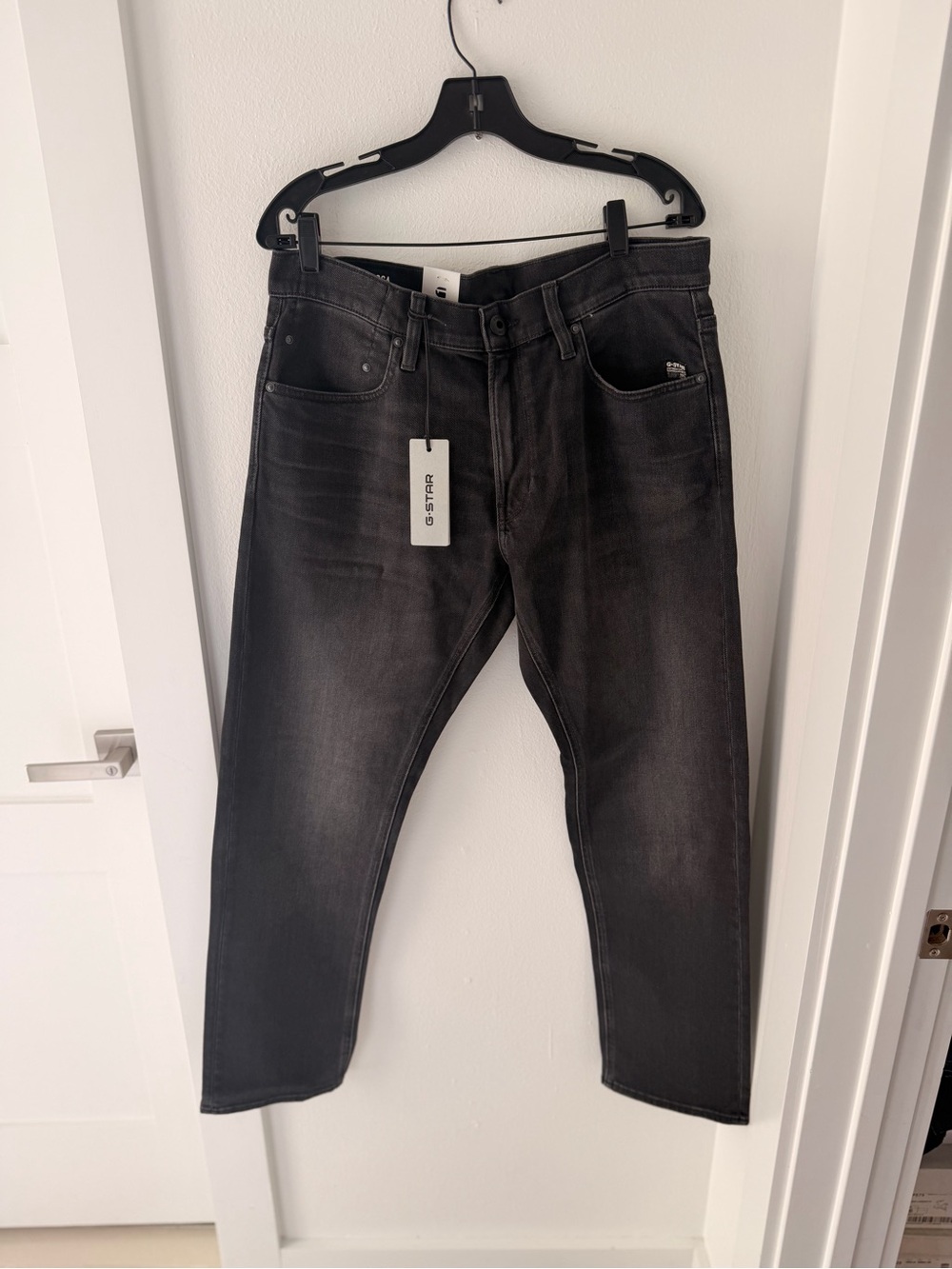 G-Star Raw Mosa Straight Men's Jeans 34x32 Faded Black Stretch Denim Pants NWT